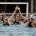 Michigan players defend the net in the game against Brown on Friday, April 26. Daniel Brenner I AnnArbor.com